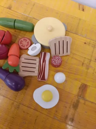 Juego Comida Madera Cocinita