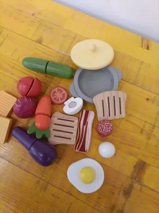 Juego Comida Madera Cocinita