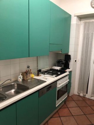 Cucina componibile verde acqua