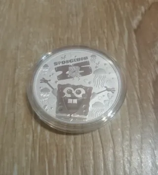 Moneda Plata Onza Bob Esponja 25 Aniversario