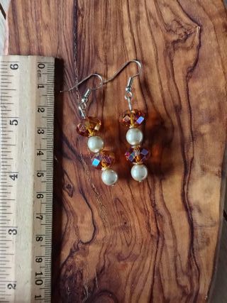 Orecchini pendenti donna perle e cristalli