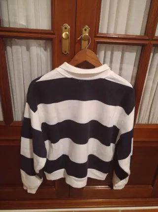 Sudadera Rayas Azul y Blanca Mujer