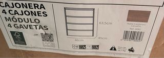Cajonera de madera 4 cajones grandes