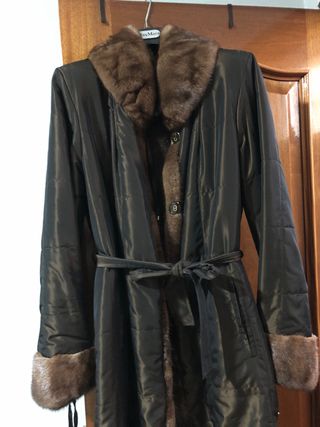 Gabardina larga forrada mujer