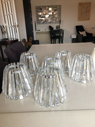 Lámpara araña de cristal tallado y metal