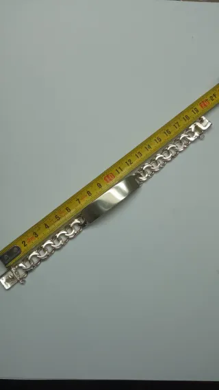 Pulsera esclava con chapa plata 925