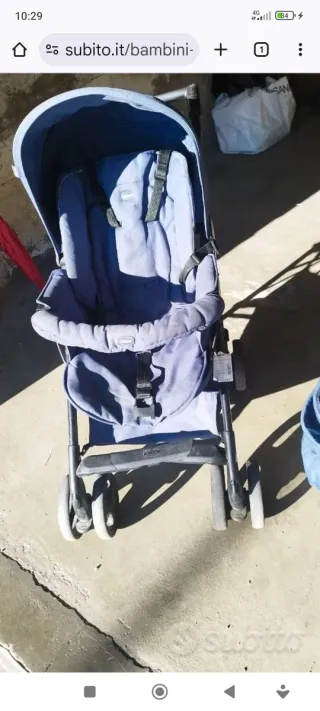 Passeggino trio con accessori Chicco Blu