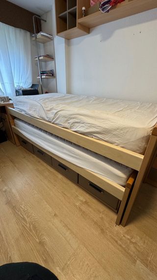 Cama nido con colchones y cajones
