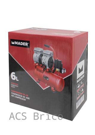 Compresor Aire Silencioso 6 L - 0,75 Hp - 09371 - Mader