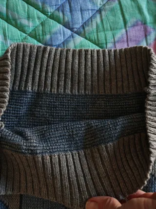 Maglione uomo a rombi blu e grigio Lana43% alpaca%