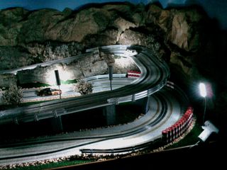 Maqueta Scalextric con luz 2,50 x 1,25 metros