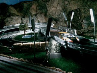 Maqueta Scalextric con luz 2,50 x 1,25 metros