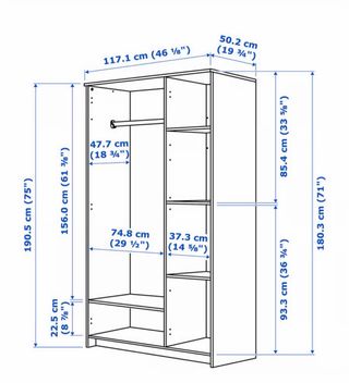 Armario Ikea Brimnes Blanco con Espejo