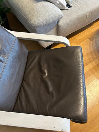 Fondello per poltrona Poäng di Ikea in pelle marrone