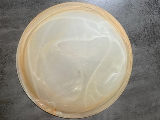 Plafón de cristal beige y blanco