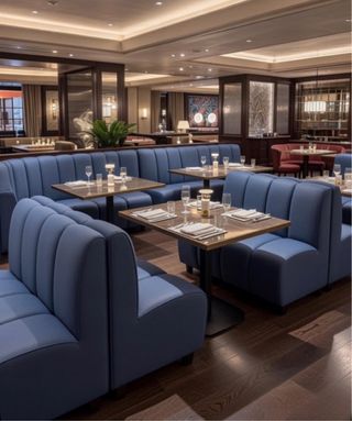 Sofá Hostelería Azul polipiel