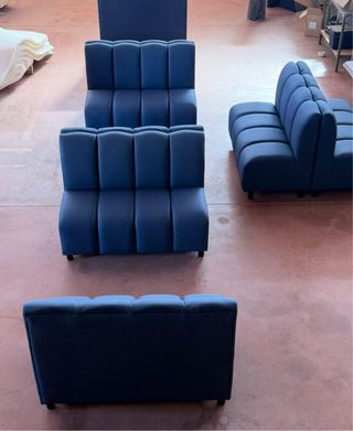 Sofá Hostelería Azul polipiel