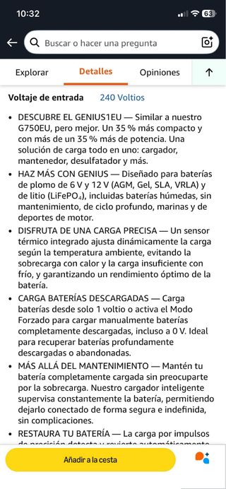Cargador Batería NOCO Genius 1 6V/12V 1A