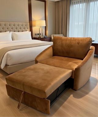 Sofá Cama Hotel Terciopelo Marrón