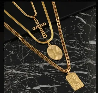 Colgantes Cruz Acero Inoxidable Chapadas en Oro