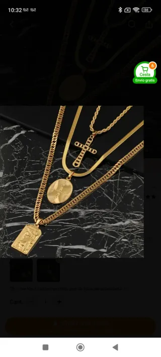 Colgantes Cruz Acero Inoxidable Chapadas en Oro