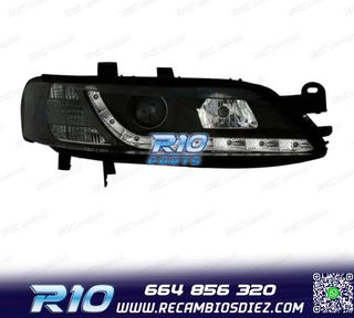 FAROS PARA OPEL VECTRA B 96-98 LUZ DIURNA LED FONDO NEGRO