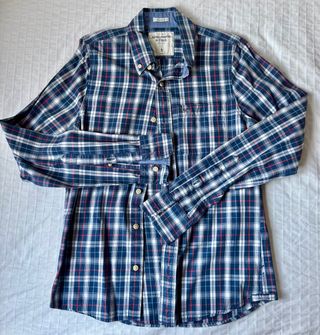 Camisa Abercrombie & Fitch cuadros azul S