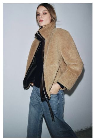 Chaqueta doble faz boreguillo XS Zara