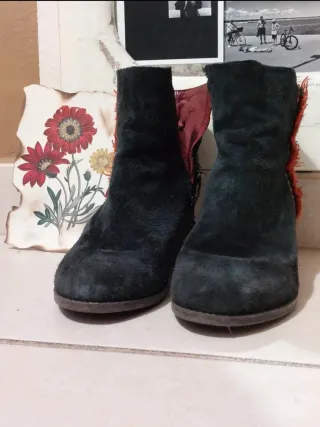 Stivaletti Desigual Camoscio Neri Multicolor