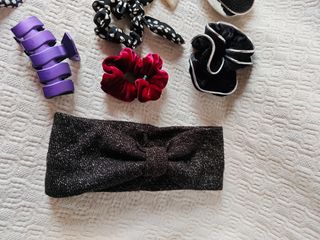 Lote 9 artículos accesorios cabello gomas diademas
