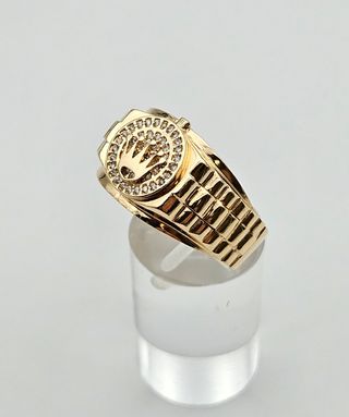 Anillo Oro 18K, Diseño Correa Reloj Corona 6,67gr