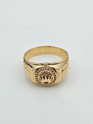 Anillo Oro 18K, Diseño Correa Reloj Corona 6,67gr