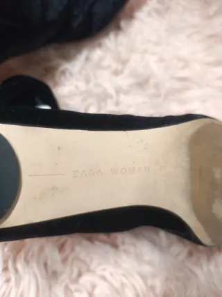 Botines terciopelo negro Zara Talla 38