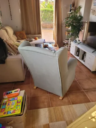 Sillón Mecedora/Lactancia Tela y Madera