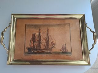 Vassoio vintage con veliero