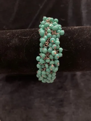 Pulsera Vintage Cha Cha Turquesa y Plateada