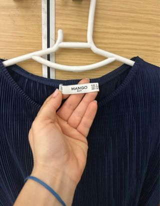 Vestido Mango azul plisado