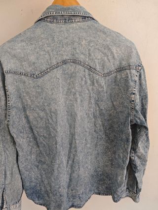 Camisa vaquera hombre talla L manga larga bolsillo