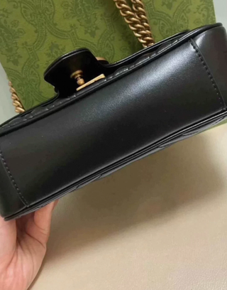 Borsa Gucci Marmont Catena Dorata Nero