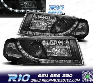 FAROS SKODA OCTAVIA 01-04 LUZ DIURNA LED FONDO NEGRO