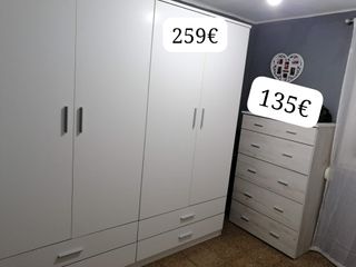 Armario 4 puertas con cajones