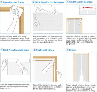 Mosquitera Puerta Magnetica - 95 x 210 CM - Blanco