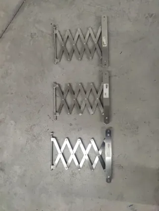 3 soportes metálicos tijera extensible