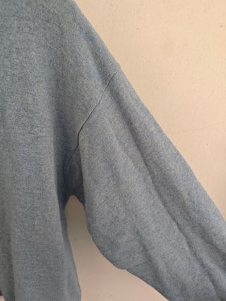 Jersey punto hombre talla L azul claro cuello pico