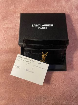 Saint Laurent porta carte coccodrillo