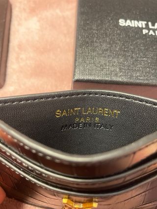 Saint Laurent porta carte coccodrillo