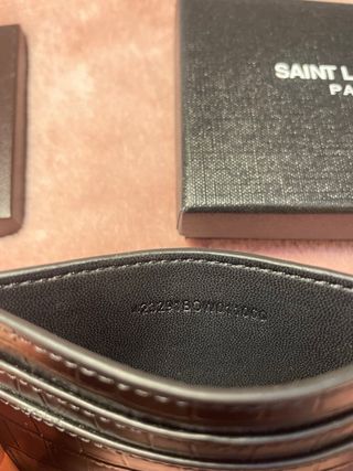 Saint Laurent porta carte coccodrillo