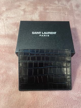 Saint Laurent porta carte coccodrillo