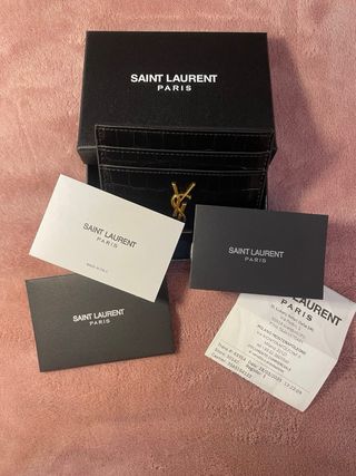 Saint Laurent porta carte coccodrillo