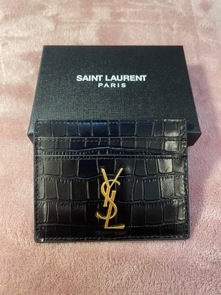 Saint Laurent porta carte coccodrillo
